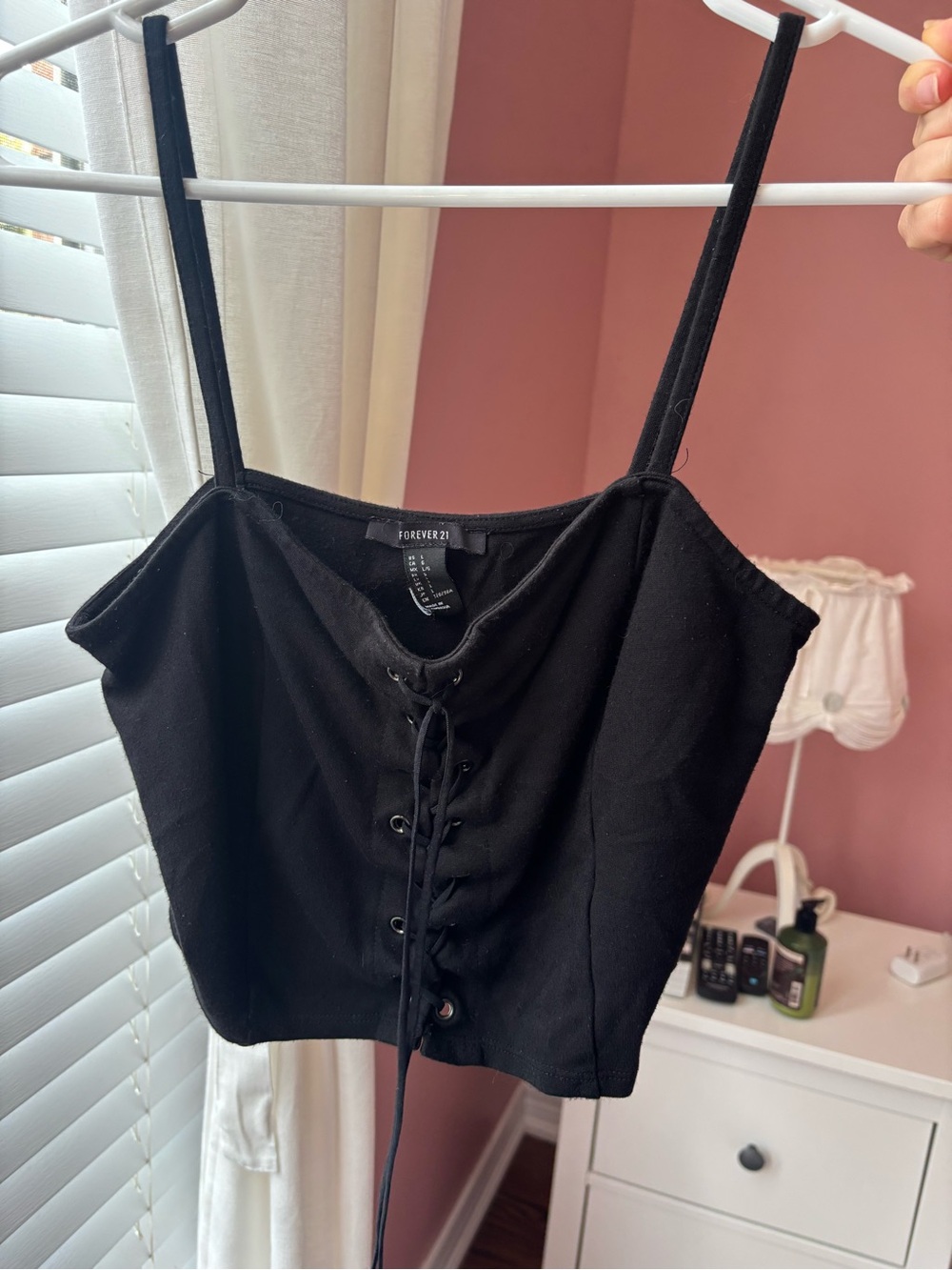 Forever 21 Black Lace-Up Camisole